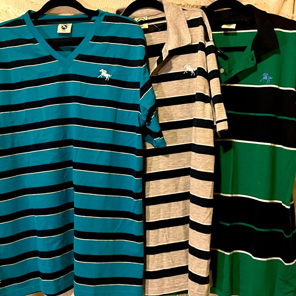 Brand New Striped Dino Roberts shirts size XXL